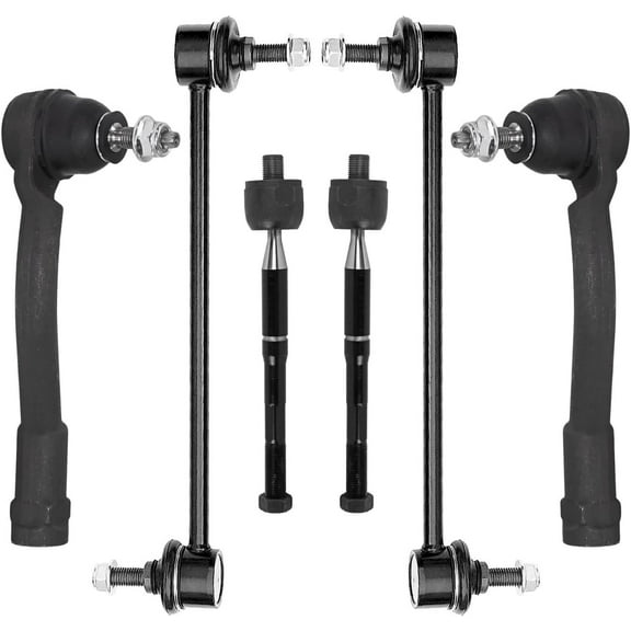 Detroit Axle - FWD 6pc Front Tie Rods Sway Bars for 16-18 Kia Sorento 4 Inner and Outer Tie Rod End Links 2 Sway Bar End Links 2016 2017 2018 Replacement