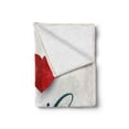 thumbnail image 2 of Family Soft Flannel Fleece Blanket, Love and Family Theme Design with Red Heart Hand Writing Modern Typography, Cozy Plush for Indoor and Outdoor Use, 60" x 80", Slate Blue Red White, by Ambesonne, 2 of 6