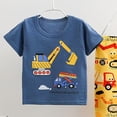 thumbnail image 5 of Xudanell Toddler Boys Pajamas Kids Dinosaur Summer PJS Monster Truck Boy Tractor Jammies Hockey Short Sets 2-7 Years (Dark Blue, 11-12 Years), 5 of 7