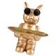 thumbnail image 1 of Escultura de perro nórdico, figurita de perro de resina con bandeja, almacenamiento de baratijas, figurita de Animal, llavero para decoración , B-dorado Macarena llavero de estatua de resina, 1 of 7