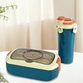 thumbnail image 6 of MMJ Portable Divided Lunch Box with Water Cup Set Microwaveable Leakproof Bento Set 8.3x4.9x2.8in, 6 of 6