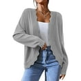 thumbnail image 4 of PRETTYGARDEN Cardigans for Women Lightweight Casual Long Sleeve Knitted Open Front Shrugs Sweaters Fall Clothes, 4 of 8