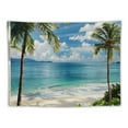 thumbnail image 5 of Creowell Ocean Beach Tapestry Wall Hanging Blue Sea Tropic Island Paradise Summer Coconut Tree Palm Seaside Window Nature for Bedroom Aesthetic Painting, 5 of 6