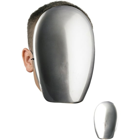 Men's Male Blank No Face Silver Chrome Halloween Costume Face Mask Facemask