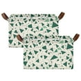 thumbnail image 2 of Collapsible Storage Bins Fabric Shelf Baskets with Handles Closet Organizer Green Small Triangles 16.9x11.4x10, 2 of 8