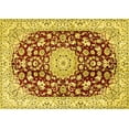 thumbnail image 1 of Ahgly Company Machine Washable Indoor Rectangle Medallion Yellow Traditional Area Rugs, 5' x 7', 1 of 4
