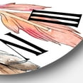 thumbnail image 3 of Designart 'Pink Bird Feather From Wing' Bohemian & Eclectic Wall Clock, 3 of 5