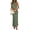 Army Green, variant on Women's 2 Piece Satin Outfits Summer Sleeveless Mock Neck Crop Tops and Long Skirt Dress Sets