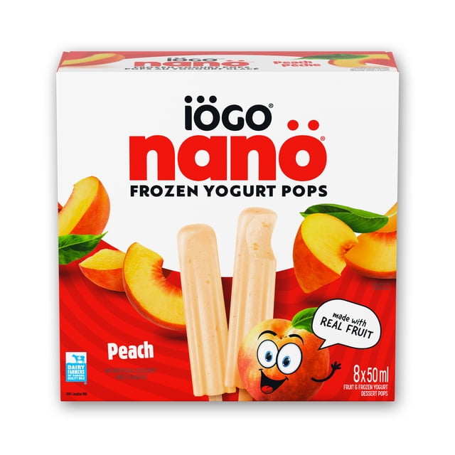 IÖGO Frozen Yogurt Bars, Strawberry Cheesecake, 1/2 Dipped White Chocolatey Coating, 4 x 80 ml