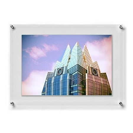 Wexel Art 23x33 Inch Double Panel Clear Acrylic Floating Frame With Wexel Art 23x33 Inch Double Panel Clear Acrylic Floating Frame With Silver Hardware For Up