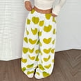 thumbnail image 2 of Women's Casual and Fashionable Printed Elastic Waist Loose Wide Leg Pants with Plush Lining for Winter and Lounge Wear,Yellow,S, 2 of 3