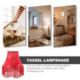 thumbnail image 3 of OULII 1Pack European Style Red Tassel Lampshade for Table Lamps 11.8x9.8in, 3 of 8