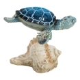 thumbnail image 6 of Ocean Marine Blue Sea Turtle Swimming Over Conch Shell Spring Bobble Figurine, 6 of 9
