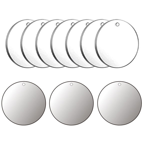 SEIWEI 10PCS Clear Acrylic Blank Round Ornaments DIY Keychain Pendants with Holes, DIY Crafts Decorations Gift Tags (50*1mm/1.97*0.04in)