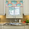 thumbnail image 2 of Yayeee Kitchen Valance Rod Pocket 54" x 18" Living Room Window Curtain, Retro Blue Rainbow, 2 of 6