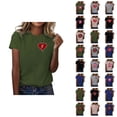 thumbnail image 1 of T-shirts de la Saint-Valentin pour Femmes 2026 à Manches Courtes Col Rond avec Cœur Graphique, 1 of 4