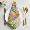 thumbnail image 2 of Beige Happy Easter Cloth Napkins, Spring Easter Eggs Floral Rustic Washable and Reusable Dinner Napkins Set of 4, Table Napkin for Kitchen Party Birthday Wedding Hotel Housewarming 20"x20", 2 of 9