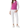 thumbnail image 2 of INSPIRE CHIC Women's Pullover Knit Sweaters Solid Color V Neck Sleeveless Sweater Vests XS Hot Pink, 2 of 6