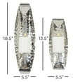 thumbnail image 4 of DecMode 2 Holder Silver Stainless Steel Metal Hammered Curved Candle Wall Sconce with Scrolled Ends, Set of 2, 4 of 16
