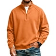 thumbnail image 2 of Sweatshirt for Men Quarter Zip Stand Collar Pullover Long Sleeve Relaxed Fit Casual Tops, 2XL, 2 of 8
