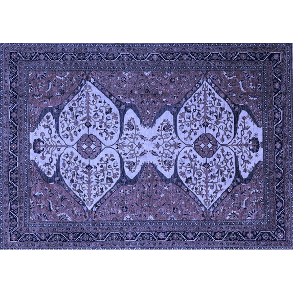 Ahgly Company Indoor Rectangle Abstract Blue Modern Area Rugs, 8' x 10'