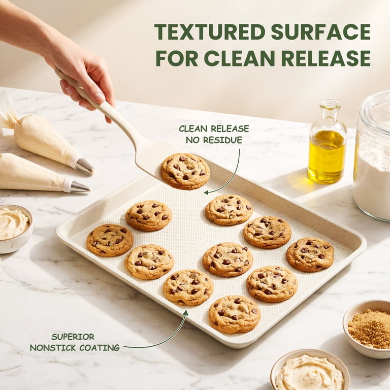 Kikcoin 3-Piece Nonstick Baking Sheets, Carbon Steel photo 4