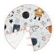 thumbnail image 3 of Salouo Cartoon Planets Christmas Tree Skirt 36" Farmhouse Christmas Decorations Snowman Xmas Tree Skirt Tree Mat for Holiday Party Decor, 3 of 8
