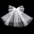 thumbnail image 4 of PIKADINGNIS Women Bridal Veil Bowknot Lace Tulle Short Wedding Bridal Veil With Comb 2 Layer Hen Party Cosplay Accessories, 4 of 6