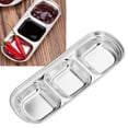 thumbnail image 4 of Assiette en Acier Inoxydable, Plat à Sauce Divisé pour Cantine, Camping, et Plus, 4 of 7
