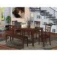 thumbnail image 3 of CAP6S-MAH-W 6 Pc Kitchen Table with bench set - Table and 4 Kitchen Chairs and 1 Bench, 3 of 3