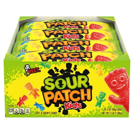 Sour Patch Kids Soft & Chewy Candy, 2 oz, 24-count
