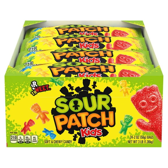Sour Patch Kids Soft & Chewy Candy, 2 oz, 24-count