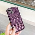 thumbnail image 4 of ORUYROP Designed for iPhone 13 Case,Water Ripple Pattern Curly Wave Frame Soft Cute Phone Cover for Men Women Girls（iPhone 13,Purple）, 4 of 7