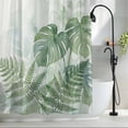thumbnail image 2 of Summer Botanical Shower Curtain Set, Waterproof Shower Curtains for Bathroom, Green Palm Leaves Tropical Plant Washable Fabric Cloth Bath Curtain for Bathtub Decoration with Hooks 60x72 Inches, 2 of 9
