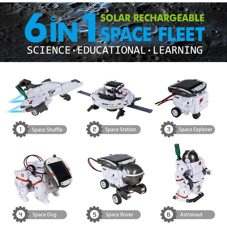 FOCUSSEXY Science Kits for Kids Age 8-12 STEM Toys 6-in-1 Space Solar Robot  Kit,Educatoinal Learning STEM Projects DIY Educational Science Kits  Christmas Birthday Gifts for Boy Age 8 9 10 11 12 