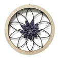 thumbnail image 1 of 1pcs Ultra-Thick Rustic Wall Decor, Wooden Frame Iron Flower Farmhouse Hanging Decoration for Outdoor,Bedroom Purple, 1 of 5