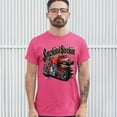 thumbnail image 3 of Tee Hunt Smokin & Strokin T-shirt Chopper Biker Hot Rod Live to Ride Men's Tee, Hot Pink, X-Large, 3 of 5