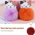 thumbnail image 4 of Fuzzy Ball Keychain Supple Comfortable Lovely Key Rings Adorable Practical Key Chains Women for Children Adults Elderly Students Wine Red 4cm, 4 of 7