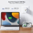 thumbnail image 2 of 40W USB C Wall Charger Block, 2-Pack 4Port PD+QC Fast Power Adapter, Type C Charging Brick Cube Plug for iPhone 12/13/14/15/Pro Max, XS/XR/X, iPad/AirPods Pro, Samsung, Google, Tablet, Android(White), 2 of 6