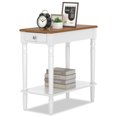 thumbnail image 3 of Vicamelia Narrow Entryway Table with Drawer, Open Shelf Nightstand for Living Room Bedroom Office, White, 3 of 7