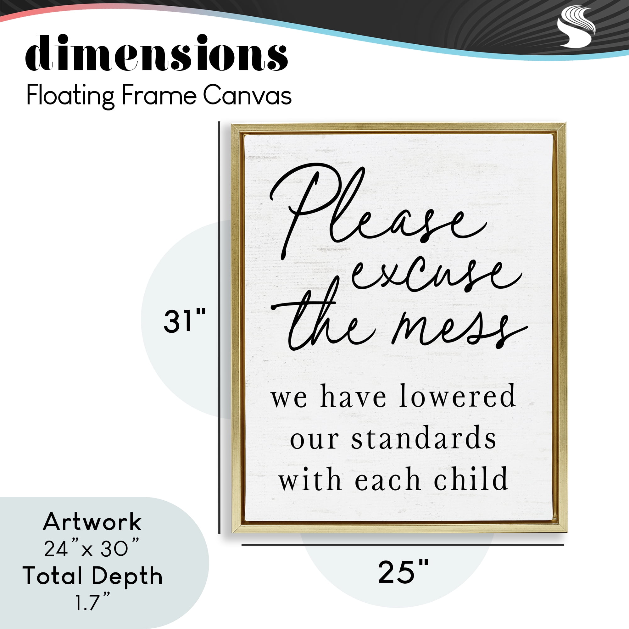 Lowered Stand With Each Child Gold Framed Floater Canvas Wall Art, design by Lettered and Lined