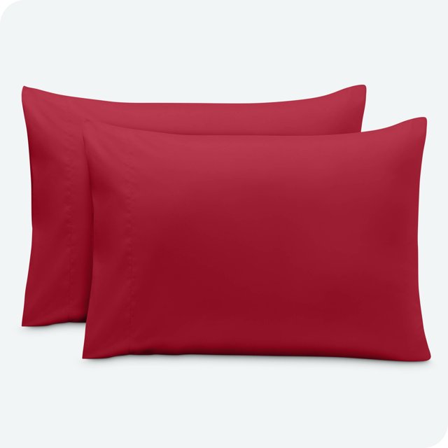 Bare Home Pillowcase Set - Envelope Closure - Premium 1800 Collection - Double Brushed - Ultra Soft - King Size 20x40, Red, 2 Count