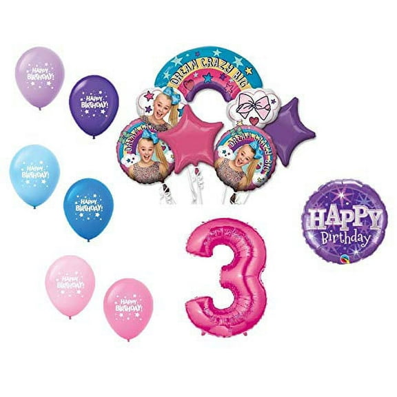 JoJo Siwa 3rd "3" Happy Birthday Party Dream Crazy Big Decoration Balloon Bundle Set