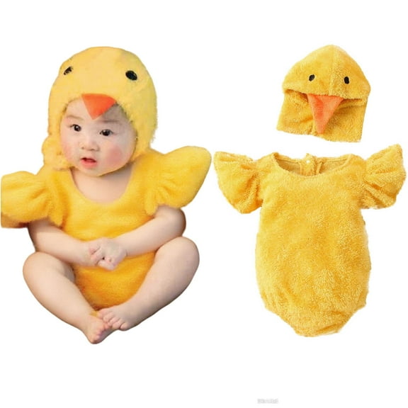 Girls Bodysuits Boys Girls Chicken Animal Romper Hat Set