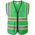 thumbnail image 1 of Chaleco de seguridad Ekksafety EK175 verde de malla ANSI de 5 bolsillos, 1 of 6
