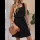 thumbnail image 4 of Vestido Mini con Cordón Texturizado y Calado para Mujer, Color Negro, Talla S, 4 of 10