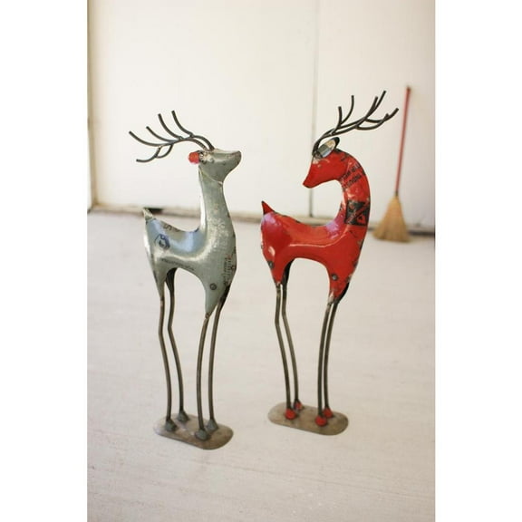 Kalalou Inc Set Of Two Recycled Iron Deer