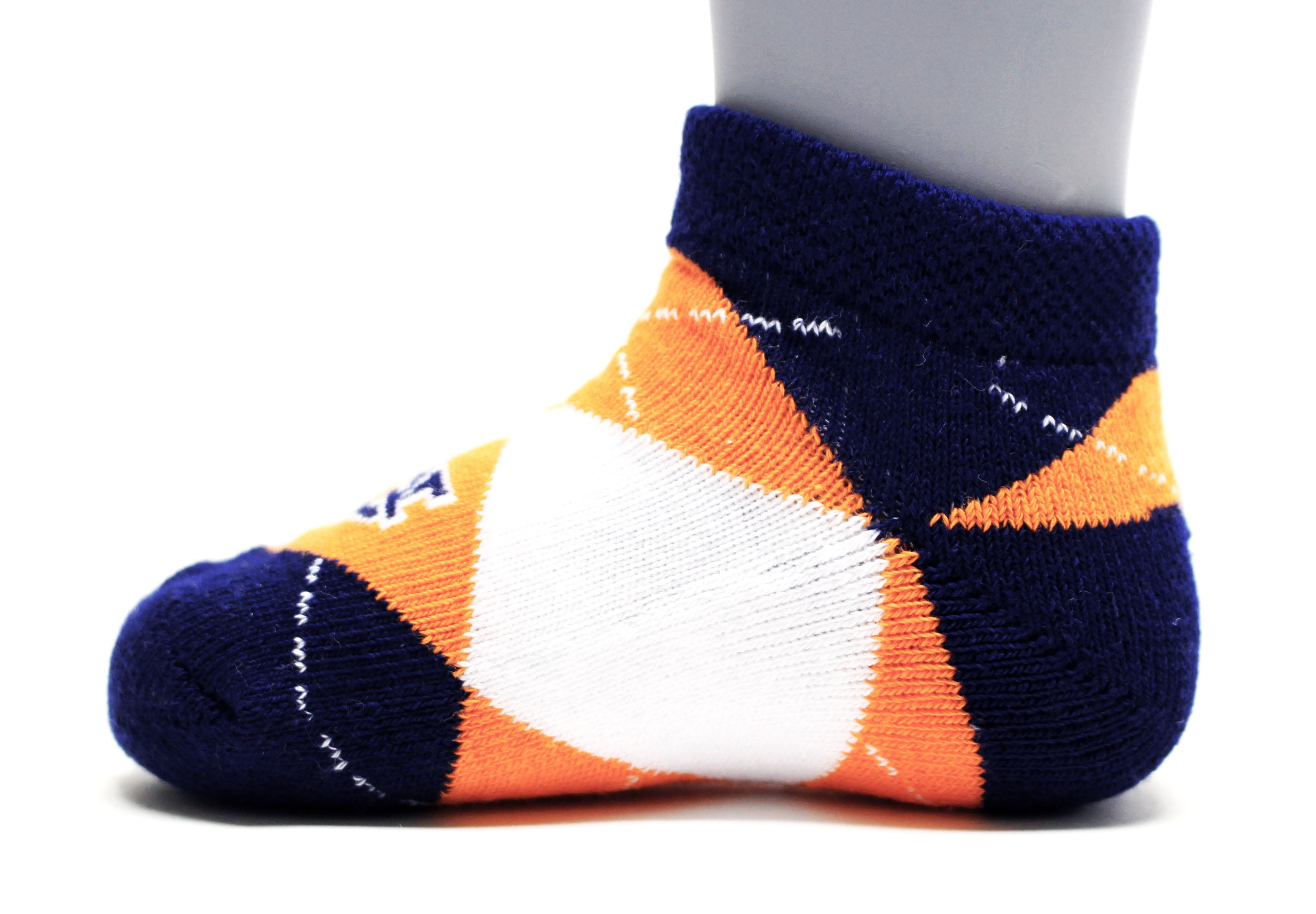 Auburn Tigers Baby Argyle No Show Sock