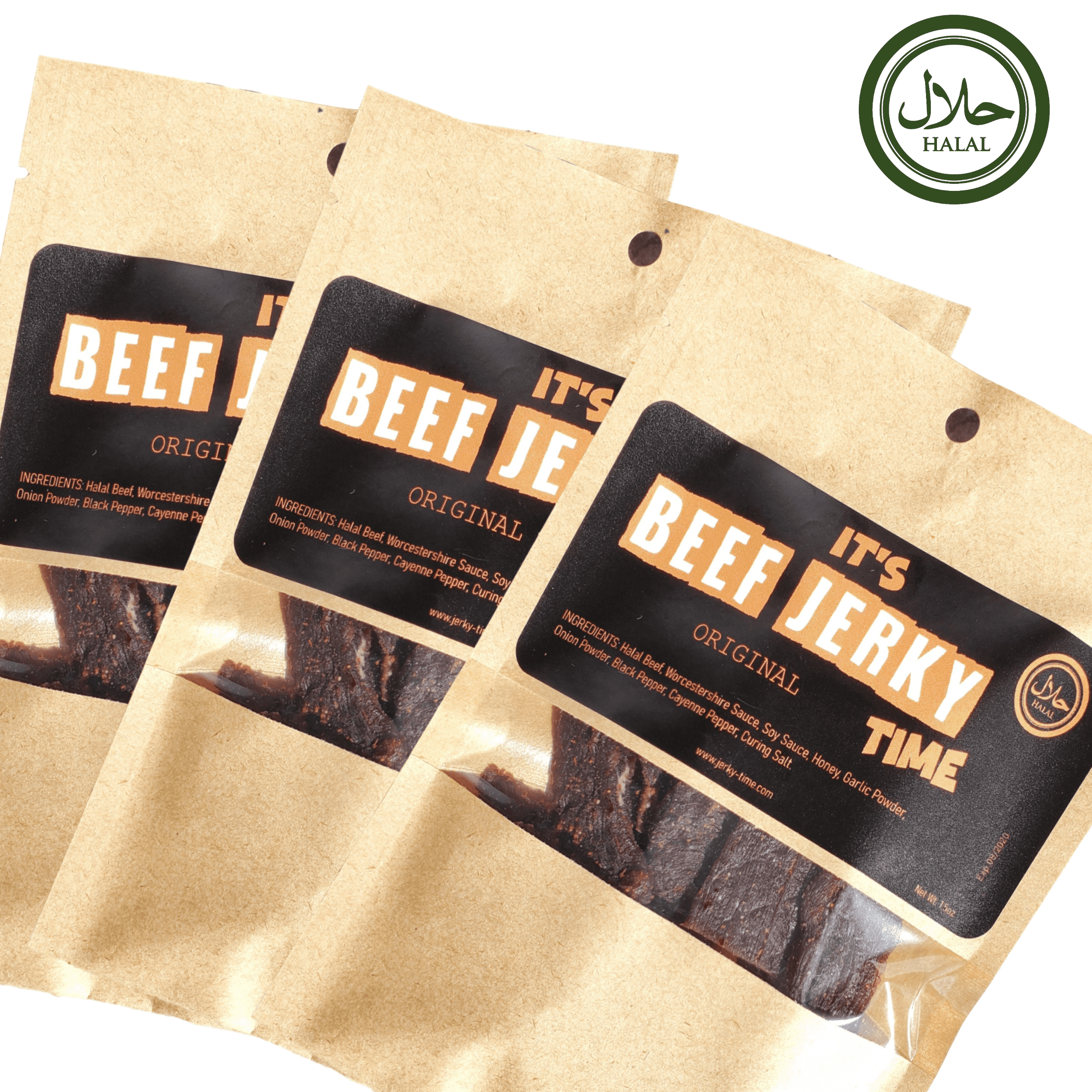 Best Halal Beef Jerky Snack Sweet Mild Spicy Original Flavor (3 Pack