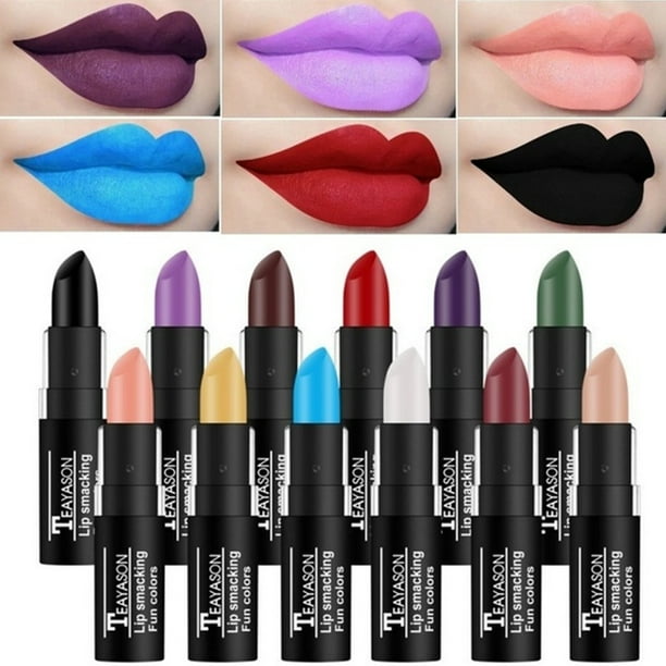 Dark Lipstick White Nude Color Vampire Olive Green Black Purple Halloween Retro Creative Makeup